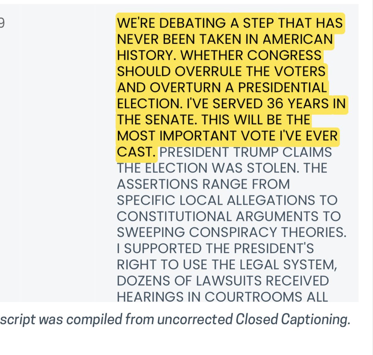 . @SenateMajLdr You called this the most important vote of your 36 year career. You stand in front of the United States & lie stating this has never happened before? I am glad we have you on the record. Many of your Republicans will be canceled because of this “ important vote. “