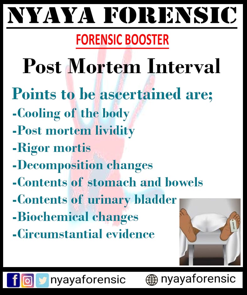 nyayaforensic's tweet photo. Post Mortem Interval
#forensic #forensicmedicine https://t.co/99y6GtXTjY