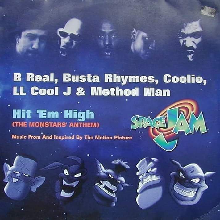 GoodRapMuzik's tweet photo. Un día como hoy hace 24 años atrás salía el cuarto single del soundtrack de la película #Space_Jam 🎧 #B_Real #Busta_Rhymes #Coolio #Ll_Cool_J & #Method_Man Hit 'Em High (The Monstars' Anthem) de 1997 🎬🔊🎶🏀 @breal @bustarhymes @coolio @llcoolj @methodmanofficial https://t.co/a7hE7spv60