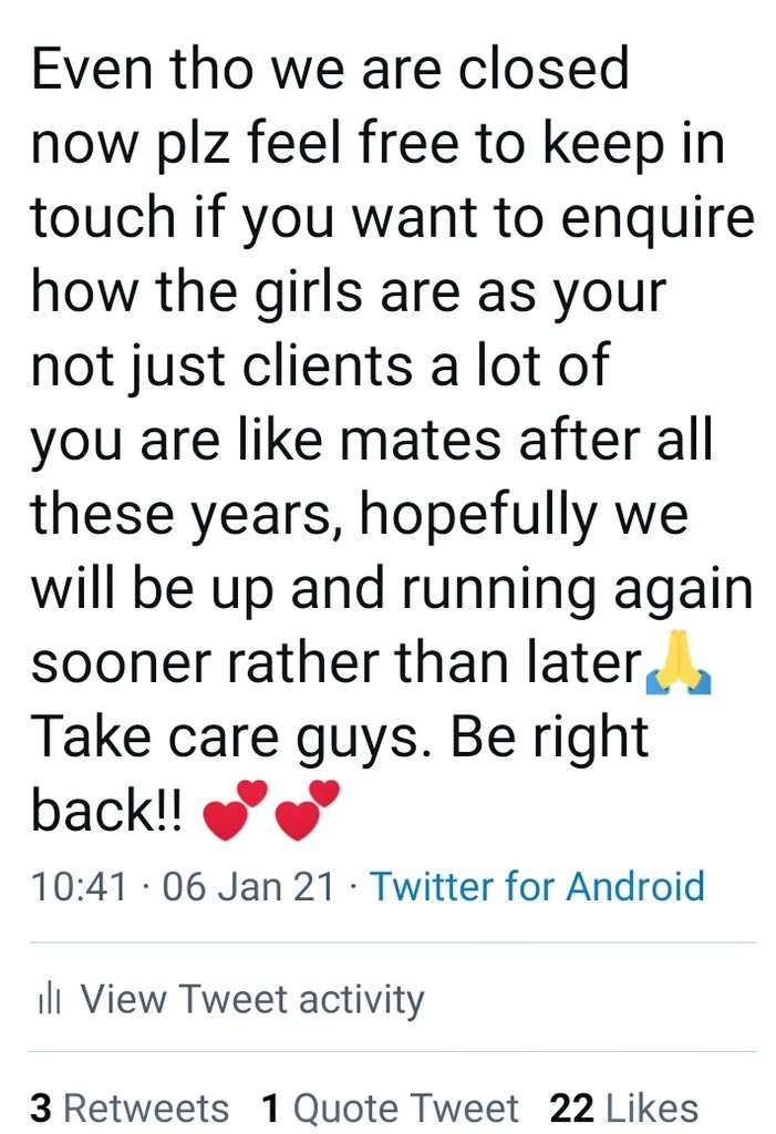 AngelLodge1's tweet photo. Deleted by mistake but wanted to put this back up so you know you can keep in touch while we are closed..take care 💞 https://t.co/84aOQayT7R