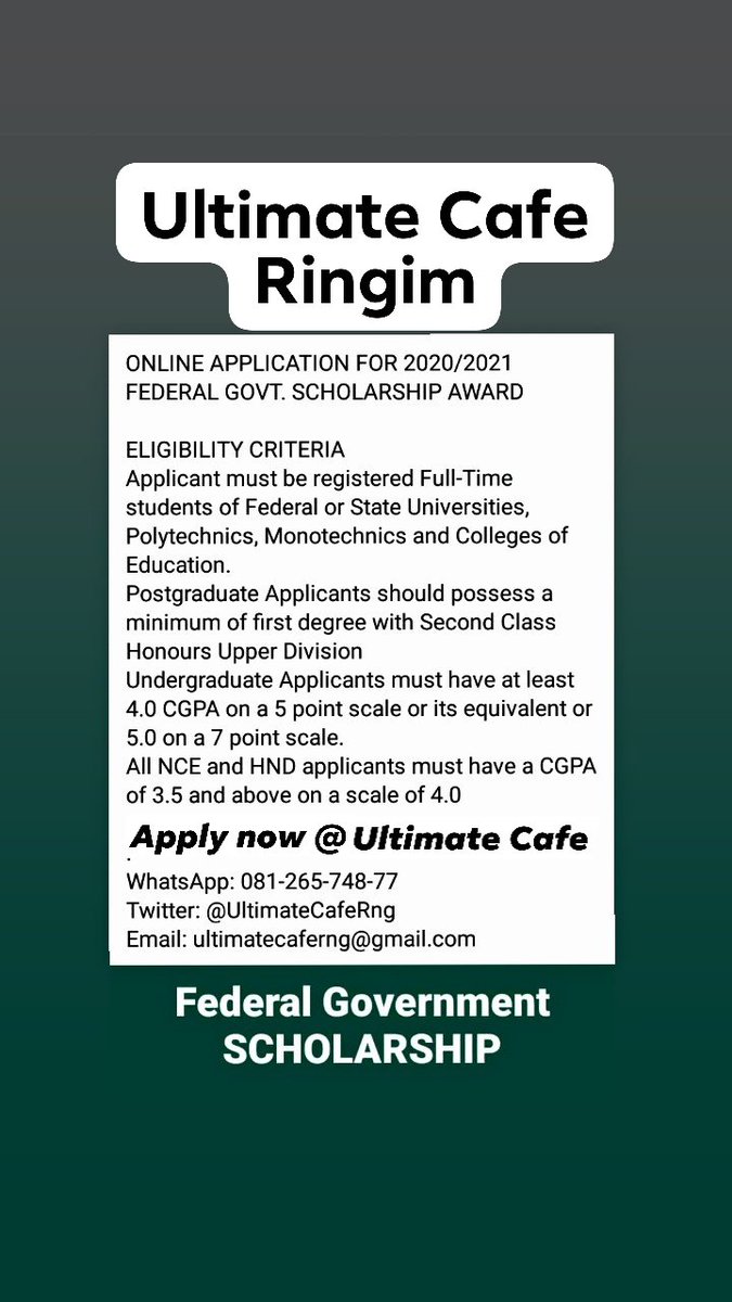 UltimateCafeRng's tweet photo. @NigEducation calls for applications. 

Apply @UltimateCafeRng now! https://t.co/gzxqGCdsU2