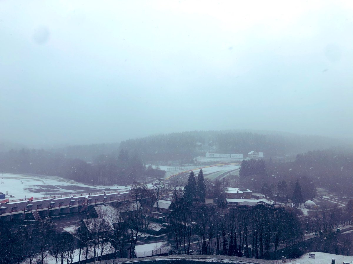 circuitspa's tweet photo. Let it snow, let it snow, let it snow ❄️ #circuitspa #spafrancorchamps #snow #winter https://t.co/P5RpobVEi2