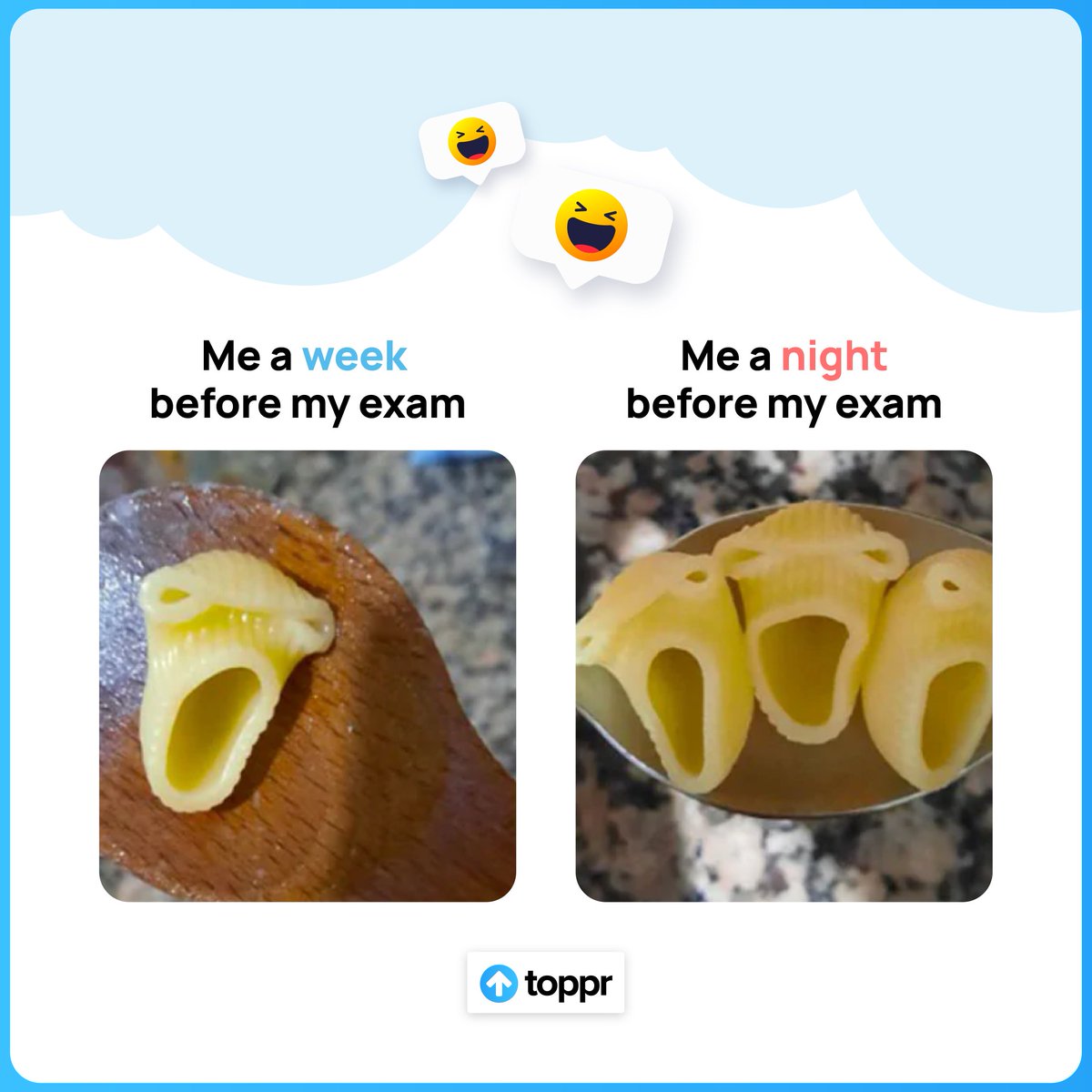 myToppr's tweet photo. And me one minute after my exam: π΄
#TwoEyedPasta #screamingpasta #trending #trendingnow #twittertrends #trendingformat #momentmarketing #mememarketing https://t.co/8zDOEal1er