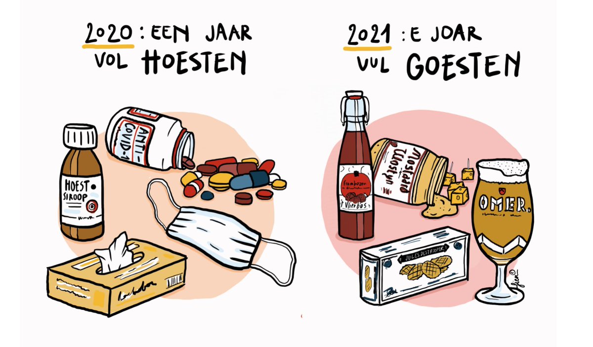Laat 2021 maar komen! 💪😎🍾🌿
#hoeveproducten #streekproducten #kooplokaal #vaneigenbodem #westvlaanderen 

Cartoon by Fien Cools