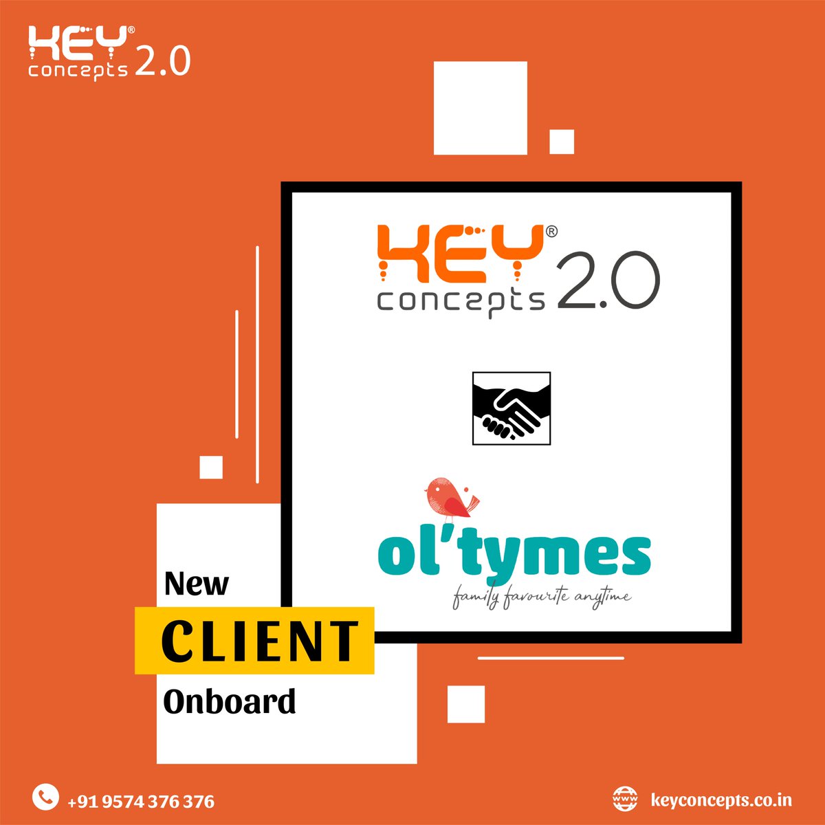 KCITSindia's tweet photo. At Key Concepts, we pride ourselves on offering our responsive, competent, and excellent service to Ol'tymes. Our clients are the most important part of our business, and we work tirelessly to ensure their complete satisfaction.
#Newclient #clientonboard #oltymes #keyconcepts https://t.co/QSyvyW9lEv