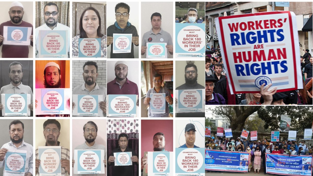 UnionGpeu's tweet photo. Telenor &amp; Grameenphone Must Bring Back 180 Employees In Their Job.
#BringBack180WorkersInTheirJob https://t.co/3AHnH7Irig