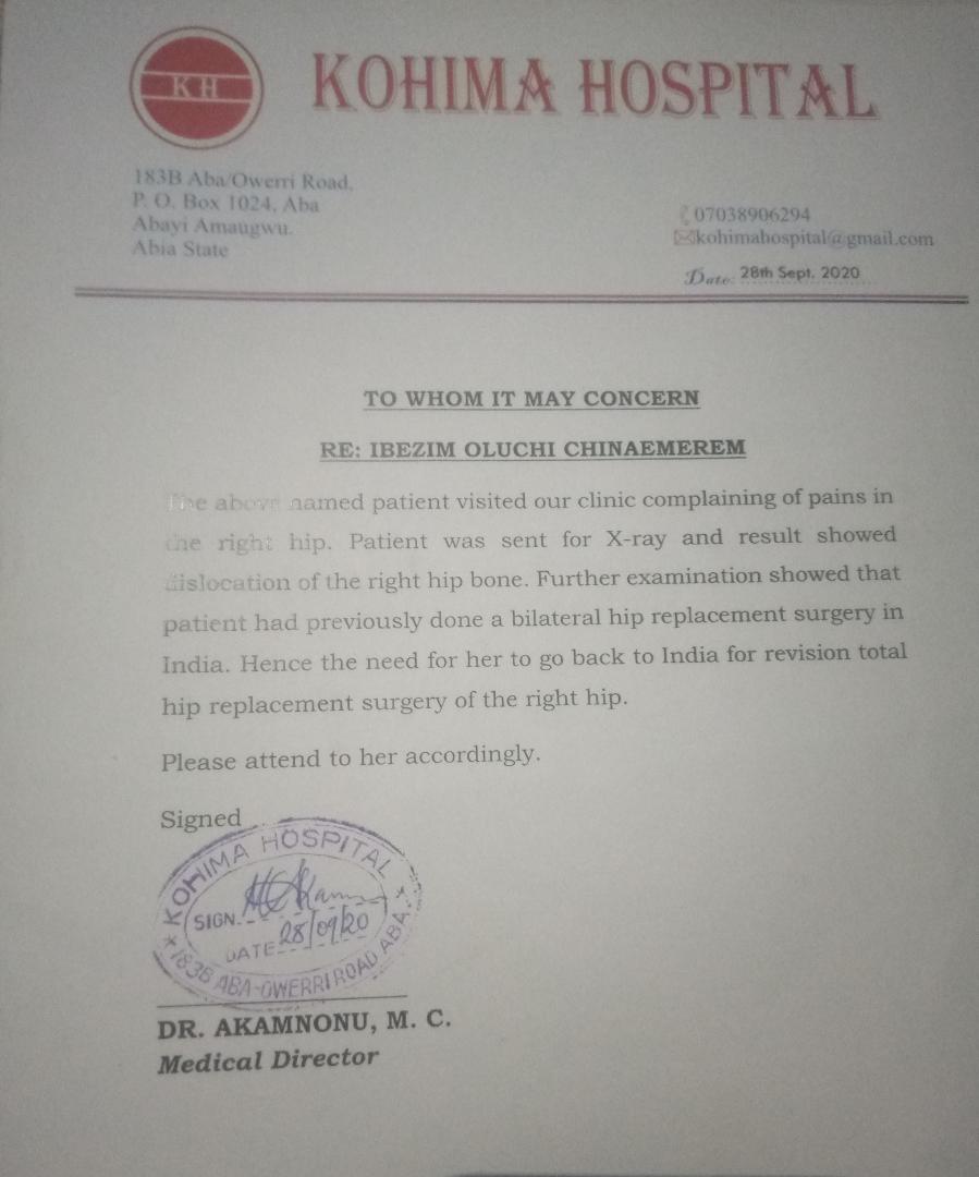 demmaliveth's tweet photo. Attached below are medical reports of @ibezim_oluchi
Please #HelpOluchiWalkAgain https://t.co/qDbFEUlsiM