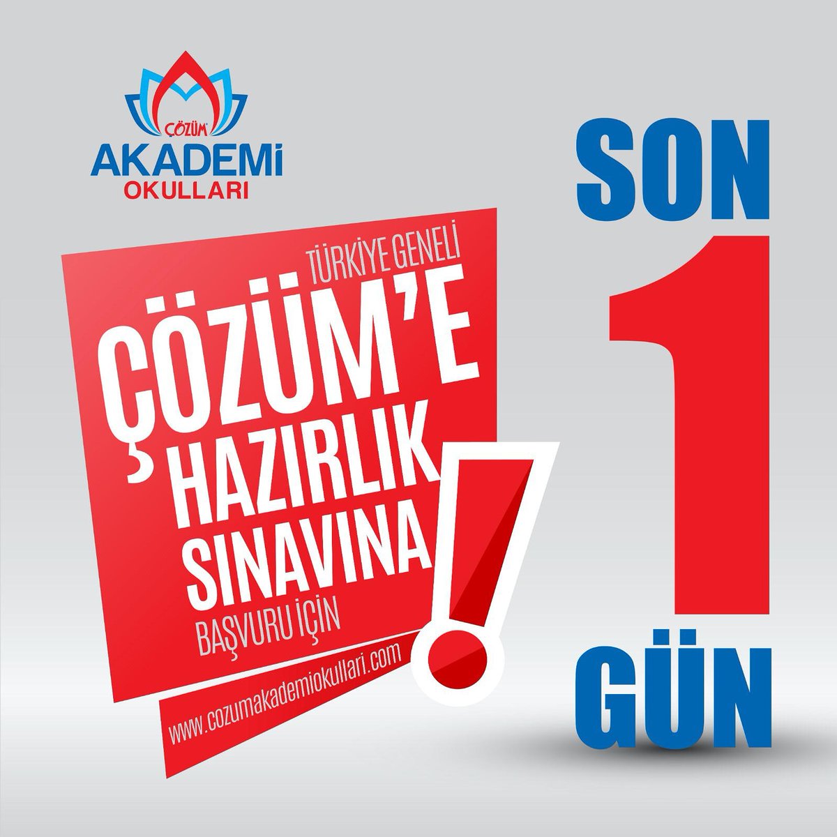 9-10 Ocak 2021 tarihlerinde gerçekleşecek olan Türkiye geneli ödüllü Online Çözüm’e Hazırlık Sınavı’na başvurular için son 1 gün!

Başvuru ve detaylı bilgi için: cozumakademiokullari.com
