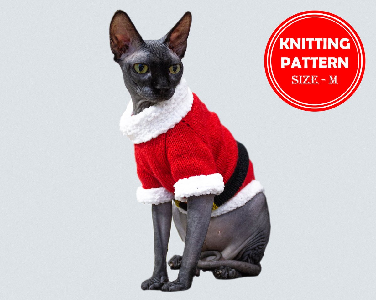 ClothesForCat's tweet photo. Excited to share the latest addition to my #etsy shop: Christmas Seamless sweater for THIN cat knitting pattern + The pattern supplement // Cat santa sweater https://t.co/jco6k5ysMX #barbatmitzvah #christmas #knitting #christmascostume #catknittingpattern #christmasswe https://t.co/TZMKFsOB5l