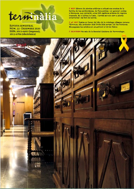 📣 Publicat el número 22 de la revista TERMINÀLIA 

Número de desembre de 2020:
👉 revistes.iec.cat/index.php/term… 

#diccionaris #terminologia
