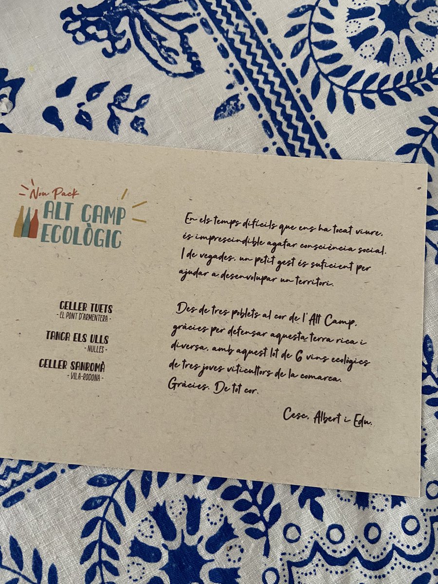rtroyano's tweet photo. “Un petit gest és suficient per ajudar a desenvolupar un territori” Per exemple, comprar #vicatalà. Fantàstic escrit @CellerSanroma #CellerTuets #CellerDelCesc. Sí, ens cal + consciència social https://t.co/kogH10mffG https://t.co/LvBPEKePke