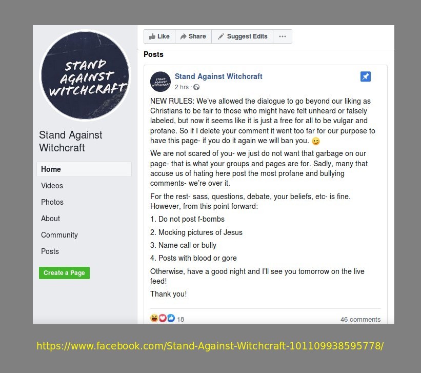 SAFFtweets's tweet photo. Know the difference between Witchcraft Paganism &amp; Satanism?
Bigots at #StandAgainstWitchcraft obviously don't.
#Paganism=quintessential nature worship observed the world over.
#Witchcraft=the ceremonies of Paganism.
#Satanism=A perversion of Christianity invented by Christians. https://t.co/2QTRMTBy76