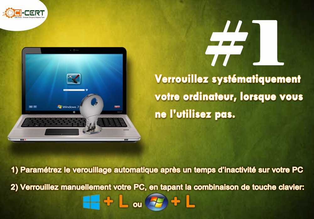 CI__CERT's tweet photo. Pour commencer l'an 2021, nous vous glisserons au fur et à mesure 10 réflexes à intégrer pour votre sécurité informatique afin de réduire pour vous et votre organisation le risque d'être victime d'une cyberattaque. La cybersécurité, une responsabilité partagée.    
#cybersec225 https://t.co/rkzhUmE6zw