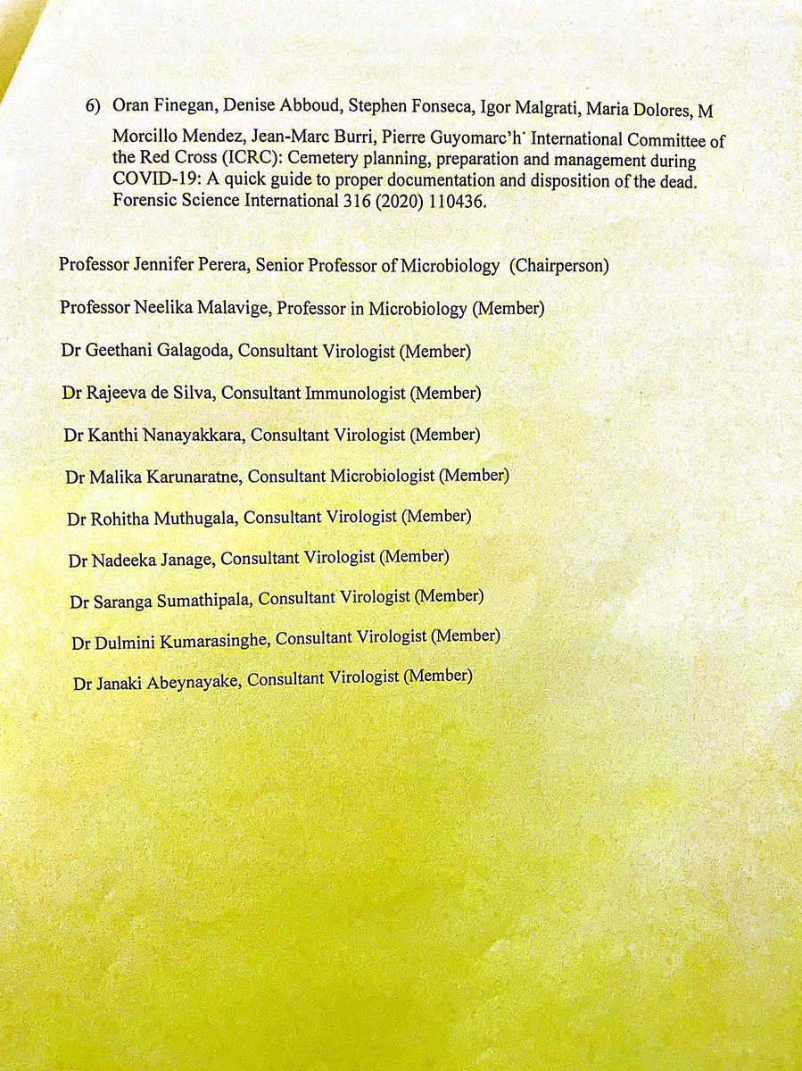 The expert panel formally submitted its report with specified recommendations which included BOTH burial & cremation to Secretary, Ministry of Health on 30.12.20 (copy seen below). Therefore, such statement in Parliament by Health Minister is erroneous, misleading and untrue!