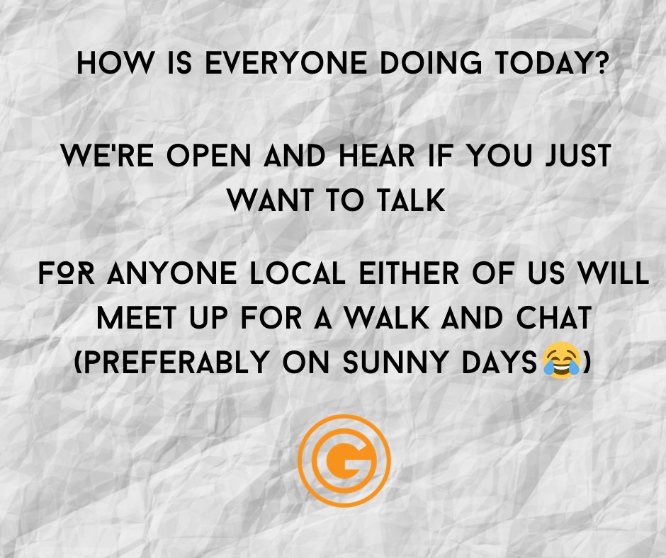 We hope everyone is doing well and making the most of staying at home but if not #wearehere #mentalhealthmatters