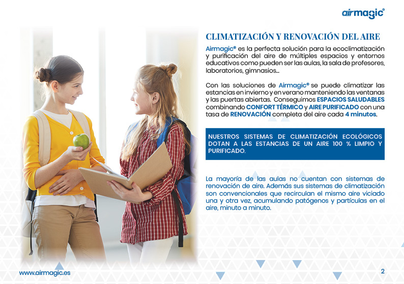 En #Airmagic estamos comprometidos con la climatización, renovación y purificación del aire en espacios cerrados. Somos capaces de climatizar en CALOR o en FRÍO con las ventanas y las puertas abiertas. #stopCovid19 #colegios #comercios #hostelería #locales #eficienciaenergética