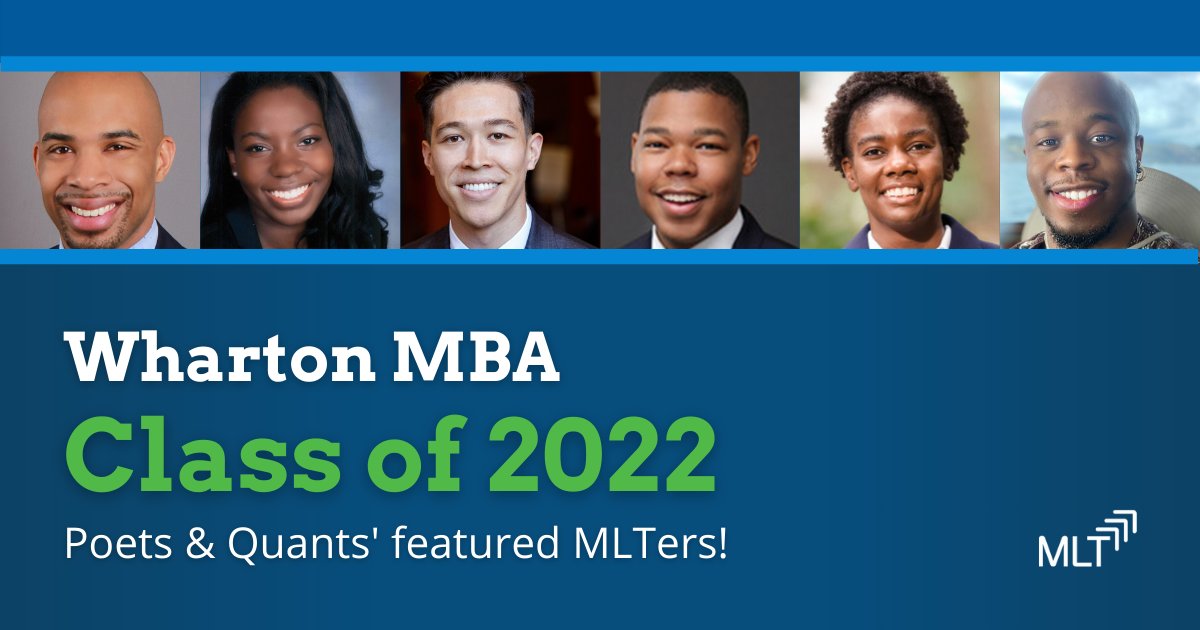 MLTOrg's tweet photo. 6 MLTers were highlighted in @poetsandquants' MBA Class of 2022 list as motivated MBA candidates at @Wharton! Congrats to Clark Brown Jr., @AndreJakeMota, @kaysolla, Melvin Piña, Sabrina Jen-Baptiste, and Shawn Dye! 🤩
https://t.co/MPwIzABQGX https://t.co/63WQrIFye1