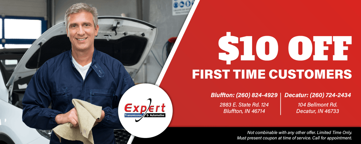 ExpertTrans1's tweet image. Never been to Expert Transmission before? We are offering $10 OFF First Time Customers! Give us a call today at either of our locations: Bluffton: (260) 824-4929 or Decatur: (260) 724-2434 #FirstTimeCustomers #ExpertTransmission