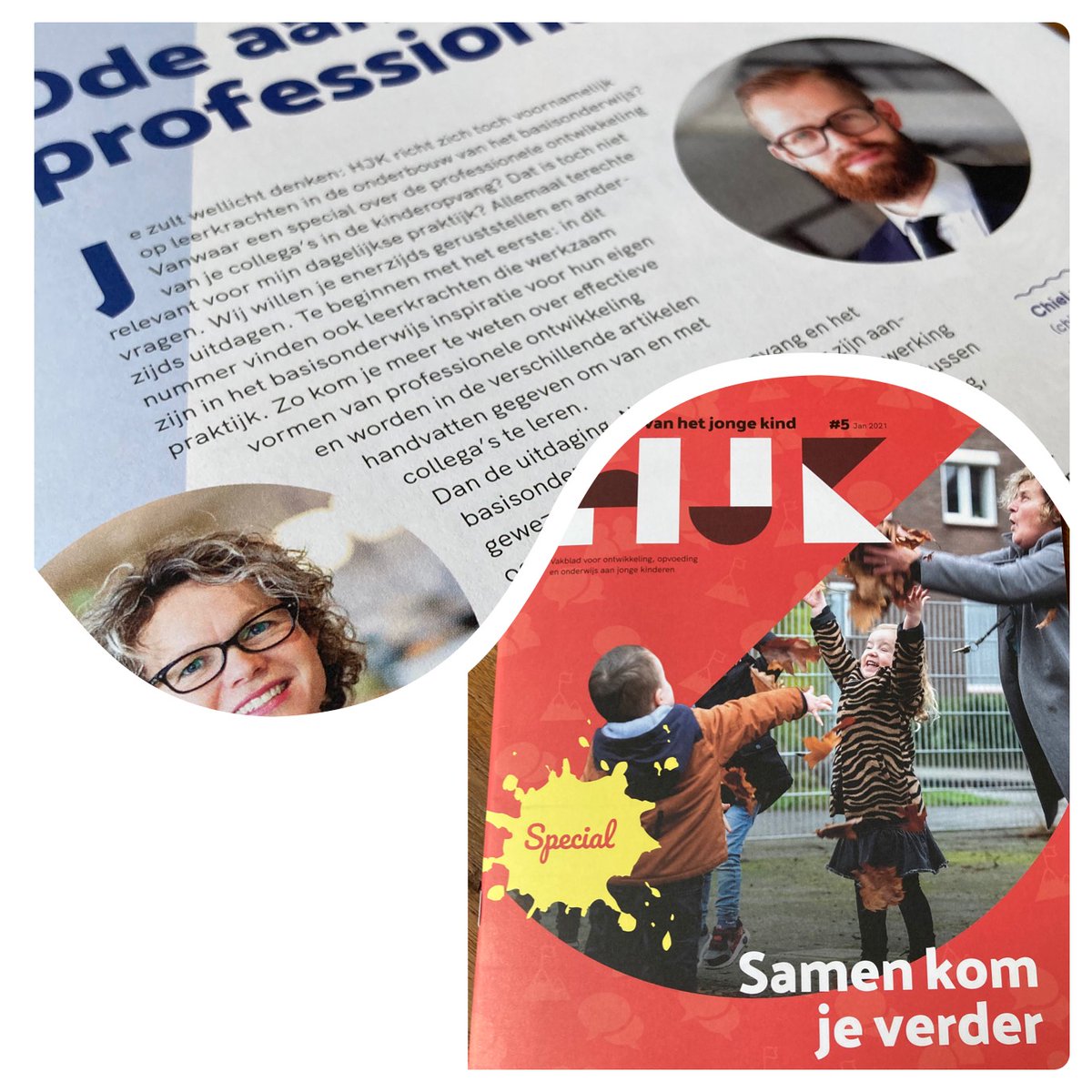 Het #HJK nummer van januari is een mooie Special geworden waarin ik samen met @chielvanderveen  leerkrachten uitdaag tot ontmoeting, uitwisseling en interprofessionele samenwerking.
Er valt veel van en met elkaar te leren: 'Samen kom je verder' <a href="/HJK_online/">Het Jonge Kind</a>