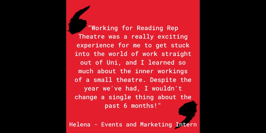 ReadingRep's tweet photo. Helena joined Reading Rep Theatre as a marketing intern on the @UniofReading Internship Scheme in July. Here is what she felt about her experience!
#buildrdgrep https://t.co/sWJ3q66LvQ