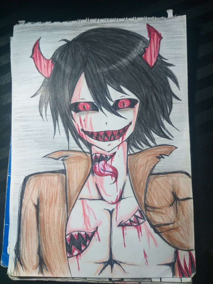 ZALGO Creepypasta Redraw I'M ALIVE!!! First finished artwork of the year  baby!!! I changed a lot of things and I'm really liking the redraw. I gave  him more demonic features because for, image size:900x1200