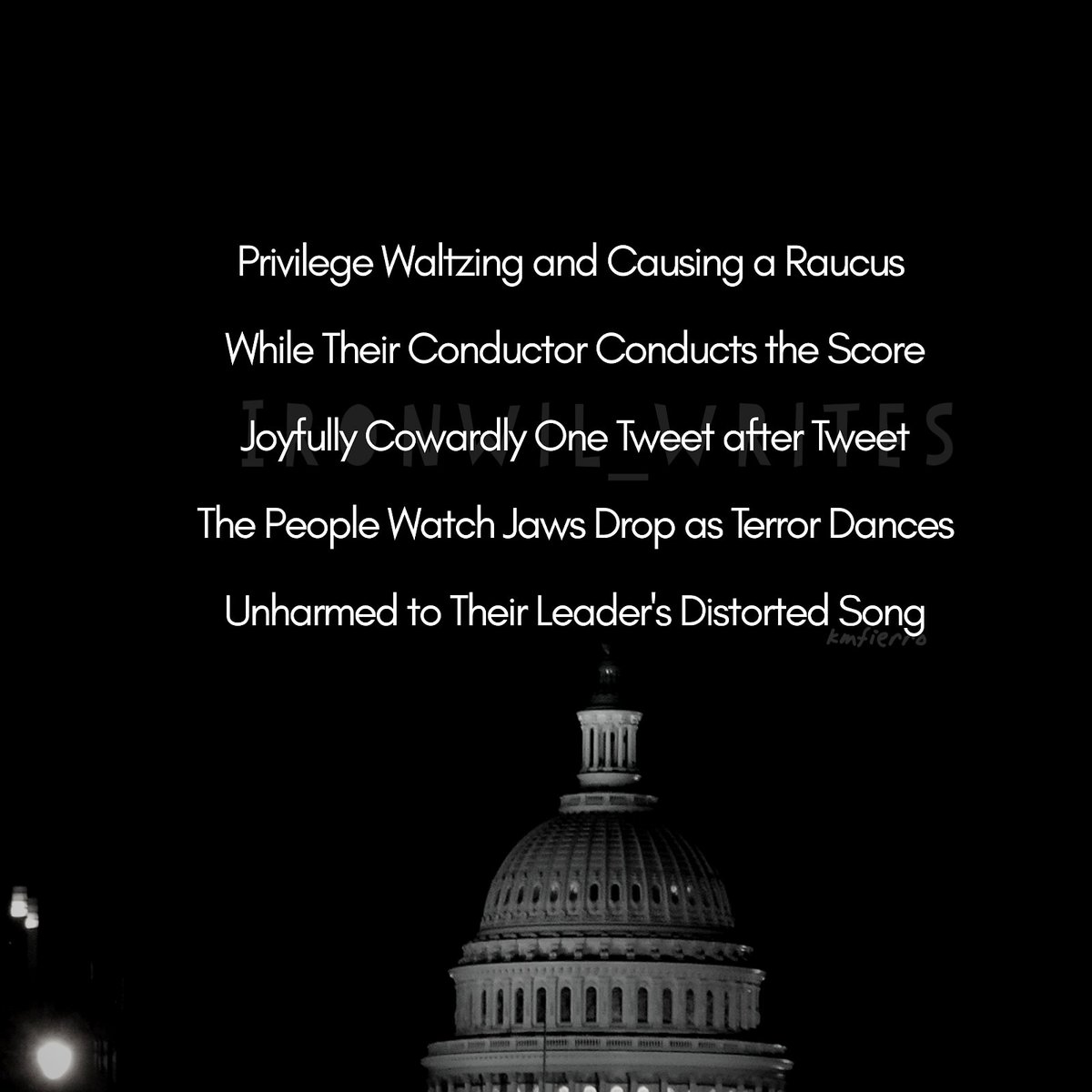 IronwilW's tweet photo. The Waltz of Privilege 
Performed at #USCapitol 
#WritingCommunity #poemdaily #poetry #washingtondc #history #writersandpoets #writerslife #BidenTransition #unity #America https://t.co/jnP3SKusqB