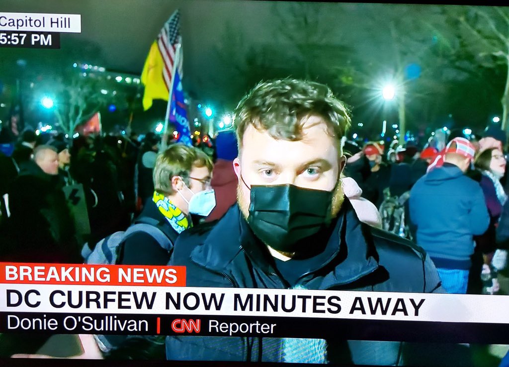 Buailtin's tweet image. “I could barely watch it. I was petrified something was going to happen the poor fella.” 

A mother’s love: Noreen O’Sullivan talking about her son, CNN reporter @donie who was in the heart of the action during last night’s chaos.