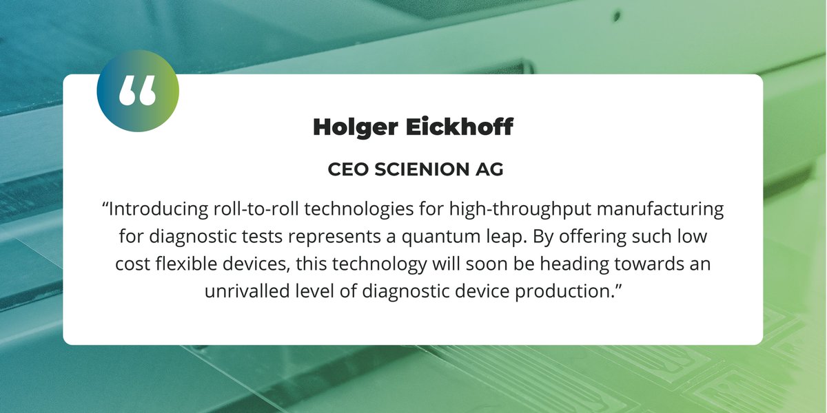 NGMicrofluidics's tweet photo. Check out what our @NGMicrofluidics #partner Holger Eickhoff from @SCIENION_AG says about @NGMicrofluidics ๐ฌ
#H2020 @EU_Commission @EU_H2020 #nmbp #oitb #NextGenMicrofluidics #microfluidics #testbed #upscaling #nano #labonafoil https://t.co/YAeHz1zKbd