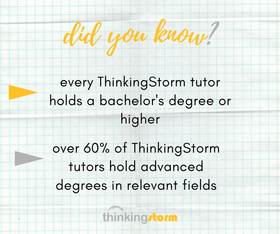 Ever wondered who's on the other end of your tutoring session? Tutors! Our ThinkingStorm tutors are highly qualified and dedicated to ensuring you exit every session with renewed confidence and the courage to tackle every assignment that comes your way. #highereducation