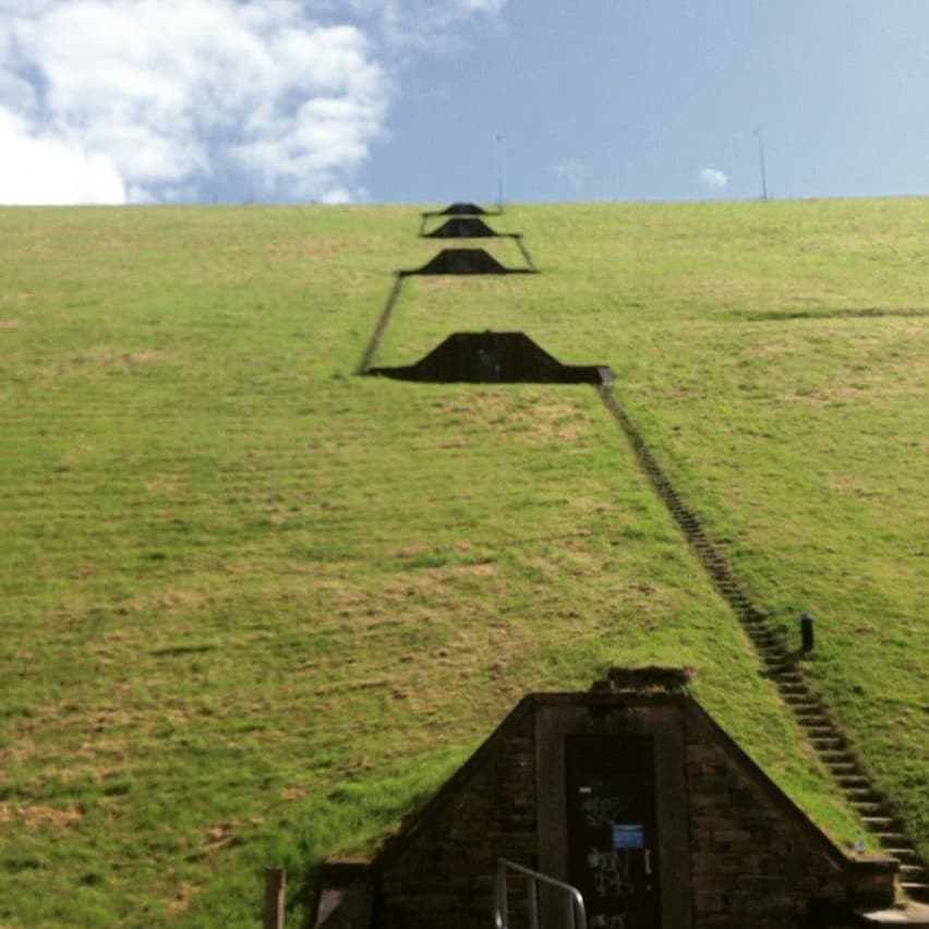 Emma_Kov's tweet photo. 4.5mile run/skid on the ice around #scammondendam plus a good go at the 458 little bumps back up t'hill aka #scammondensteps

Nice way to use my lunch break 👌

(pic of steps robbed from Google-far less sunny &amp; green, more snowy &amp; grey today!) https://t.co/0iyKIbFxUS