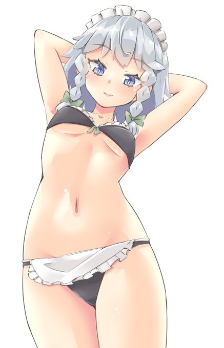 布面積少なめのメイド服 