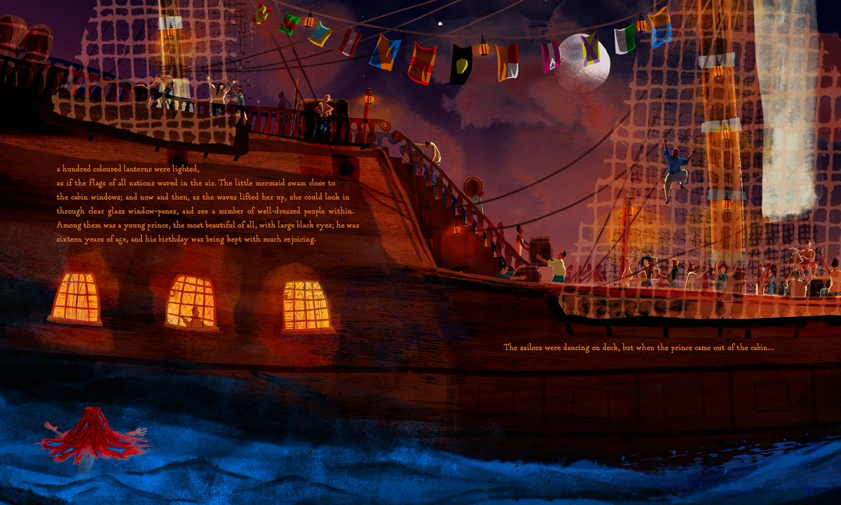 5/9 First visit above the surface in this #illustration, see my previous posts for more from this project!
#kidlitart #kidlit #illustrator #artist #artoftheday #hanschristianandersen #thelittlemermaid