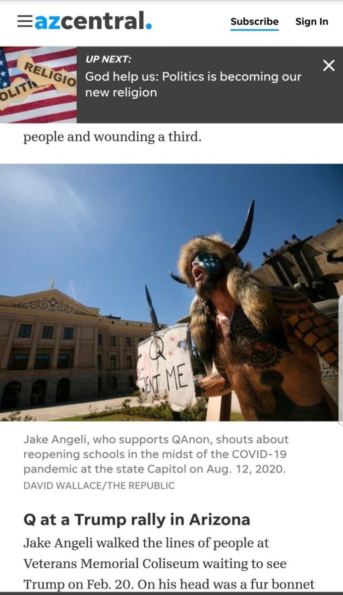 This fool is deep in the Q Anon cult. He shows up to Trump rallies in his very awful larping outfit and calls for schools to be open and shouts about how Covid-19 is a hoax. Clearly not the brightest crayon in the box.