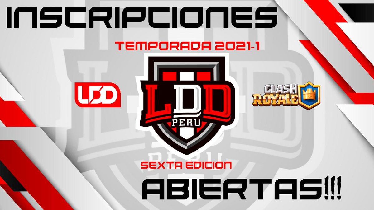 🔊INCRIPCIONES ABIERTAS!!!

Estamos de vuelta y ya lanzamos inscripciones📄✏️

⚔️Sexta edición LDD Perú🇵🇪

📲Requisitos:

▶️Dar RT 🔄 y Fav❤️ (cuenta del equipo)
▶️Mencionar 3 equipos peruanos
▶️Llenar: forms.gle/4yGrXHyUf3PWY6…

Nota: Solo consideraremos equipos peruanos 🇵🇪