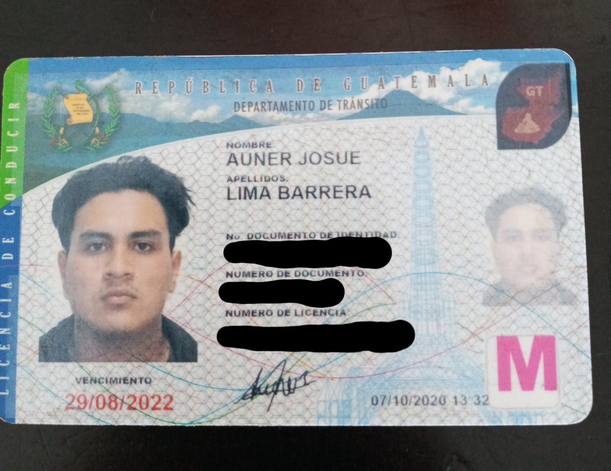 ShakoWx's tweet photo. Encontré ésta licencia en la zona 14.. por si alguien lo conoce comunicarse por inbox.. @amilcarmontejo #tráficoGT #DocumentosPerdidos https://t.co/jHjlhTmAJ3