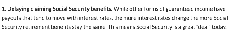 Catching up on this  @MarketWatch article on how retirement income planning needs to change in 2021, and  to this commentary from  @davidmblanchett on the value of delaying  Social Security (CPP and OAS in ) benefits:  https://www.marketwatch.com/story/how-retirement-planning-needs-to-change-in-the-new-year-2020-12-28?mod=mw_latestnews