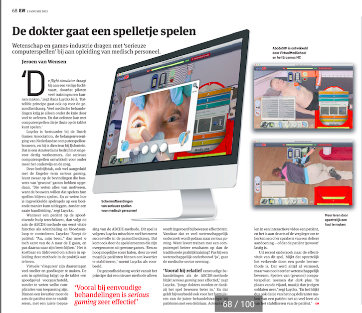 abcdeSIM's tweet image. Serieuze computerspellen in de #gezondheidszorg virtualmedschool.com/abcdesim-in-ew… via @ewmagazinenl @luyckxh @IJsfontein #seriousgame #abcdeSIM #opleiding #healthcare