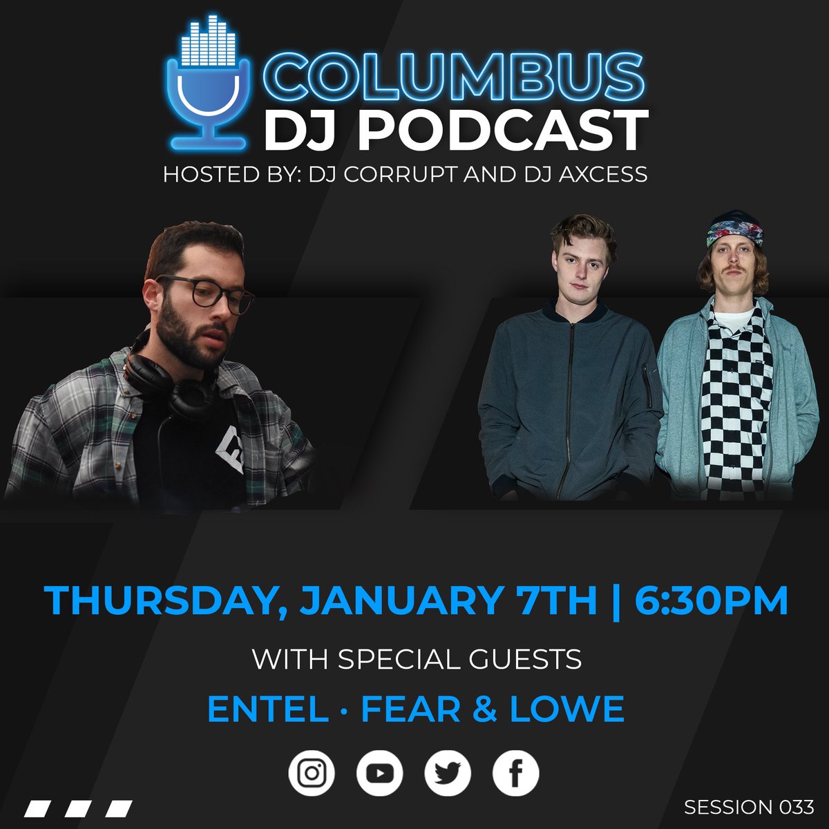 ColumbusDJPod's tweet photo. Tired of the news? Check out our podcast tonight with @Entel_Music and Fear &amp; Lowe!

#podcast
#djpodcast
#columbusdjpodcast
@djcorrupt https://t.co/6TxeOYWpU1