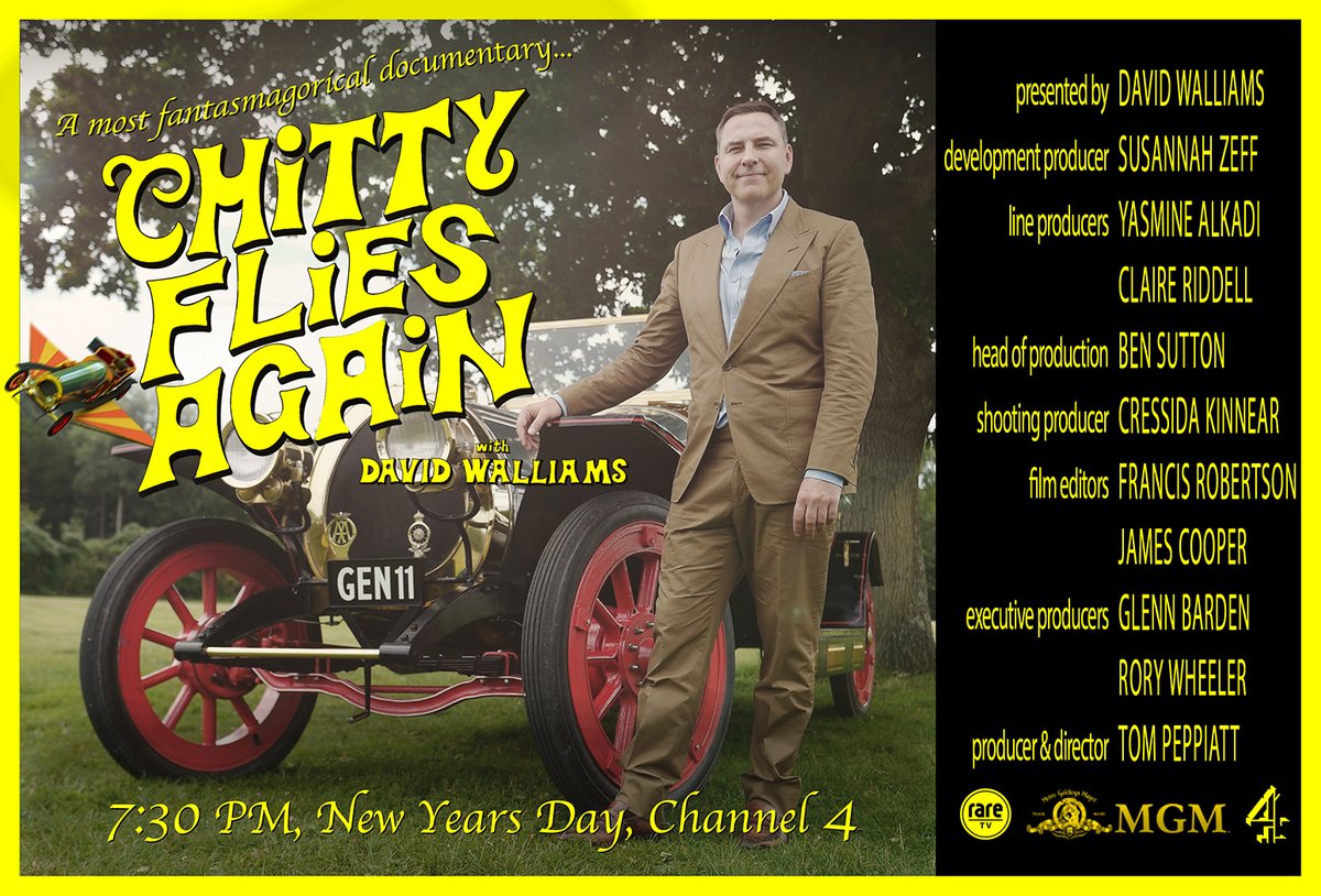 TheIanFleming's tweet photo. Who watched #ChittyFliesAgain on New Year's Day? If you missed it - don't worry, you can catch it again at: https://t.co/qZWNN2WPW7 https://t.co/kRrlC3C5b4