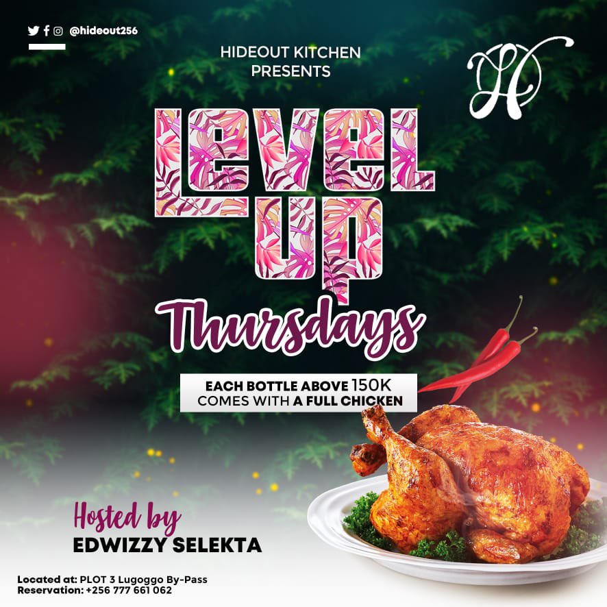 Hideout2561's tweet photo. Join us today as we level up your mood to 💯 as we enter weekend. Hosted by @edwizzyselekta
#levelup
#levelupthursdays
#hideoutkitchen https://t.co/SHdj7hIKmV