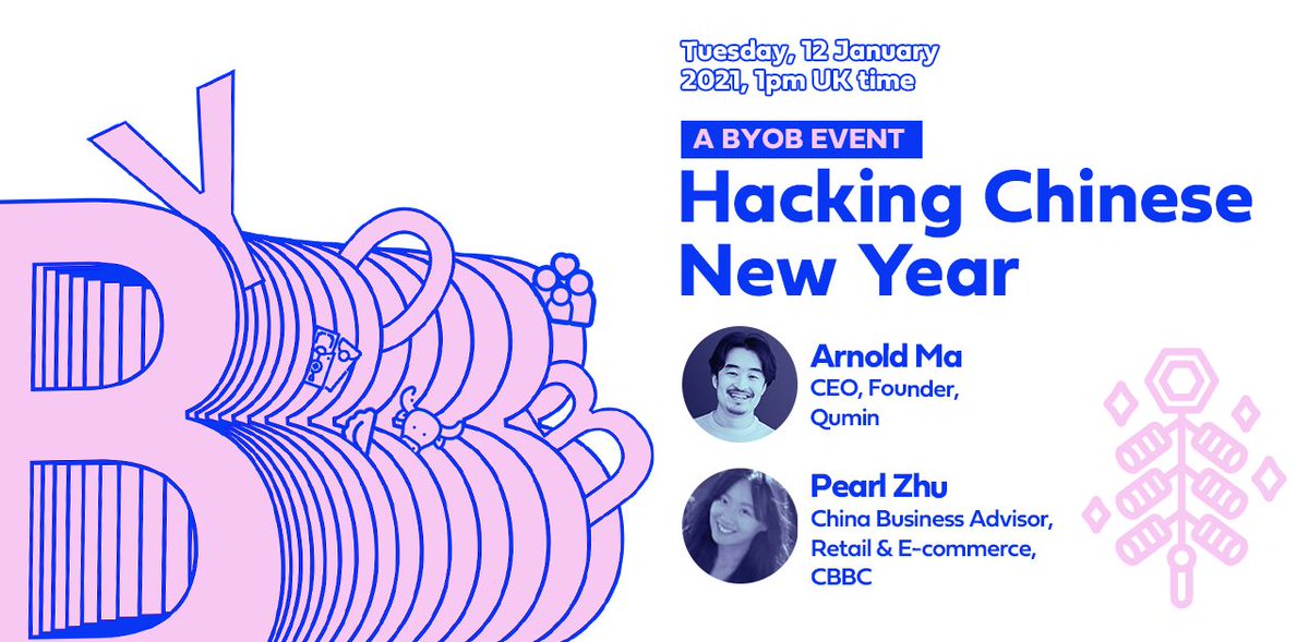 Next Tuesday, CBBC will partner with <a href="/quminltd/">Qumin</a> to deliver another Bring Your Own Brand event: Hacking #ChineseNewYear 2021.

Don't miss it to receive inside #insights into how to generate a successful CNY #campaign for your brand! 

Register here: bit.ly/2Mz6pEg