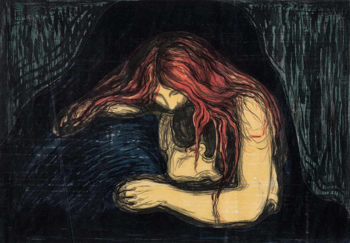 lightfinder_'s tweet photo. "...for me alcohol is like a fire lighter. I really like that glow, but in the end it's not true energy." These words from Tracey Emin may as well have been written by her inspiration, Edvard Munch whos works echo the artist's struggle with alcoholism.

#royalacademy  #EminMunch https://t.co/NzFaNIKQGo