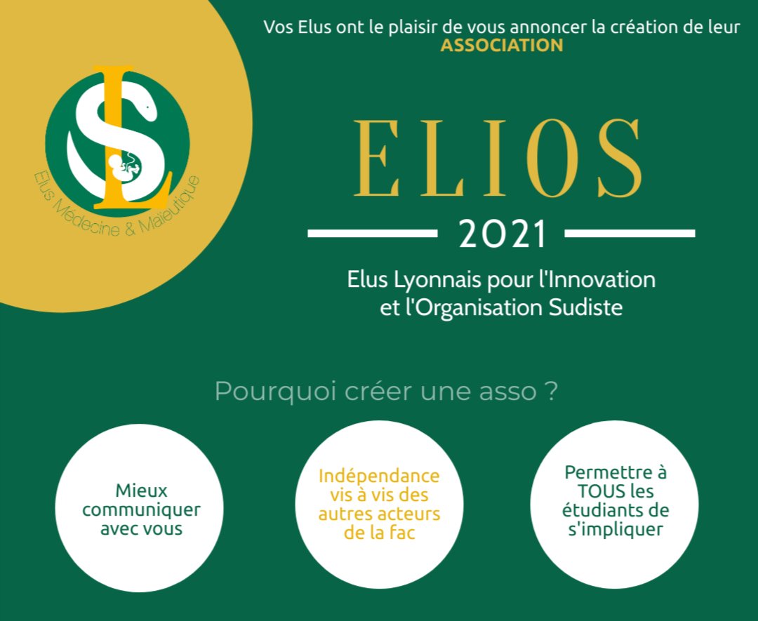 ElusUFRLyonSud's tweet photo. La famille des associations sudistes s'agrandit ❤️
ELIOS, pour des élus plus autonomes, plus indépendants et plus proches des étudiants 💪
@caroburillon @UnivLyon1 @GAELIS_Lyon @ANEMF @ANESF_FR @AMEUSOLyonSud @Gest_Asso @TutSanteLS @TutMed_LyonSud https://t.co/fNAdgvb399