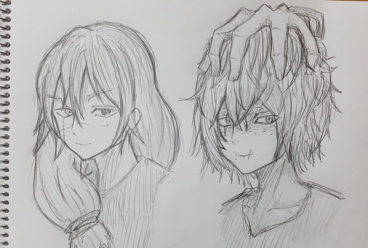 Mary 絵描き Ar Twitter タッチで勝ち確 顔芸コンビ 雰囲気とかカラーリングとか似てるよね 死柄木弔 真人