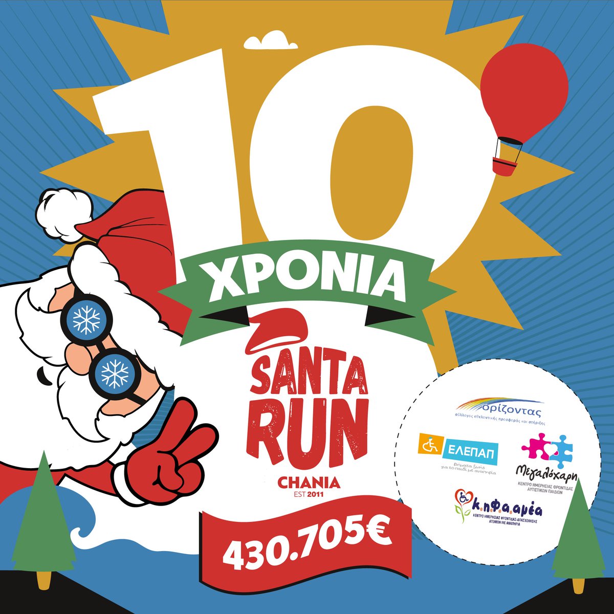 SantaRunChania's tweet photo. Το @SantaRunChania όλα αυτά τα χρόνια δίπλα στα Σωματεία της πόλης μας, που στηρίζουν παιδιά  με αναπηρίες και καρκίνο. 
Όλοι μαζί μπορούμε να συνεχίσουμε την αλυσίδα αγάπης και να προσφέρουμε ακόμα περισσότερα!!
#onceasantarunalwaysasantarun https://t.co/1pElaZAQEN