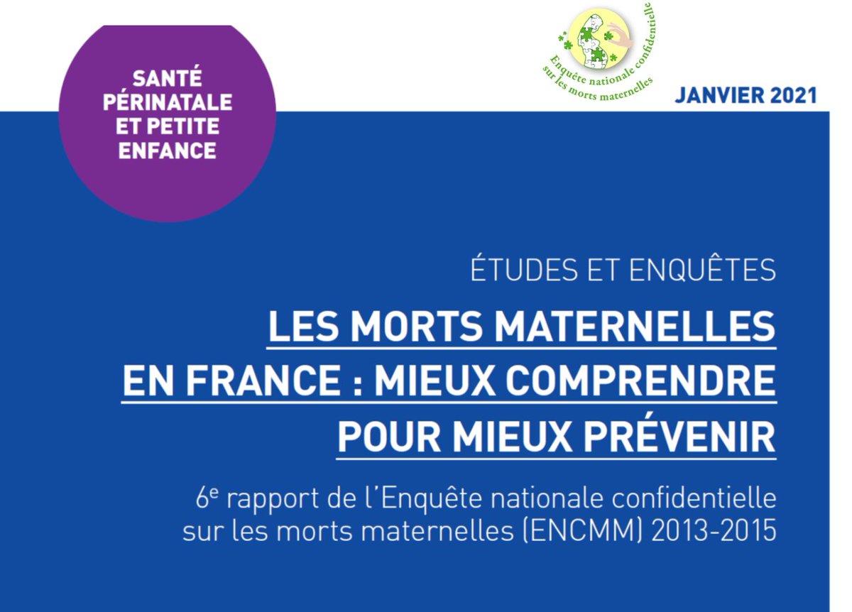 Chaque année en France, en moyenne 80 femmes décèdent d’une cause liée à la grossesse, à l’accouchement ou à leurs suites, soit une tous les 4 jours. Le 6ème rapport #mortalitématernelle de l'ENCMM pour la période 2013-2015 est en ligne: epopé-inserm.fr/grandes-enquet…