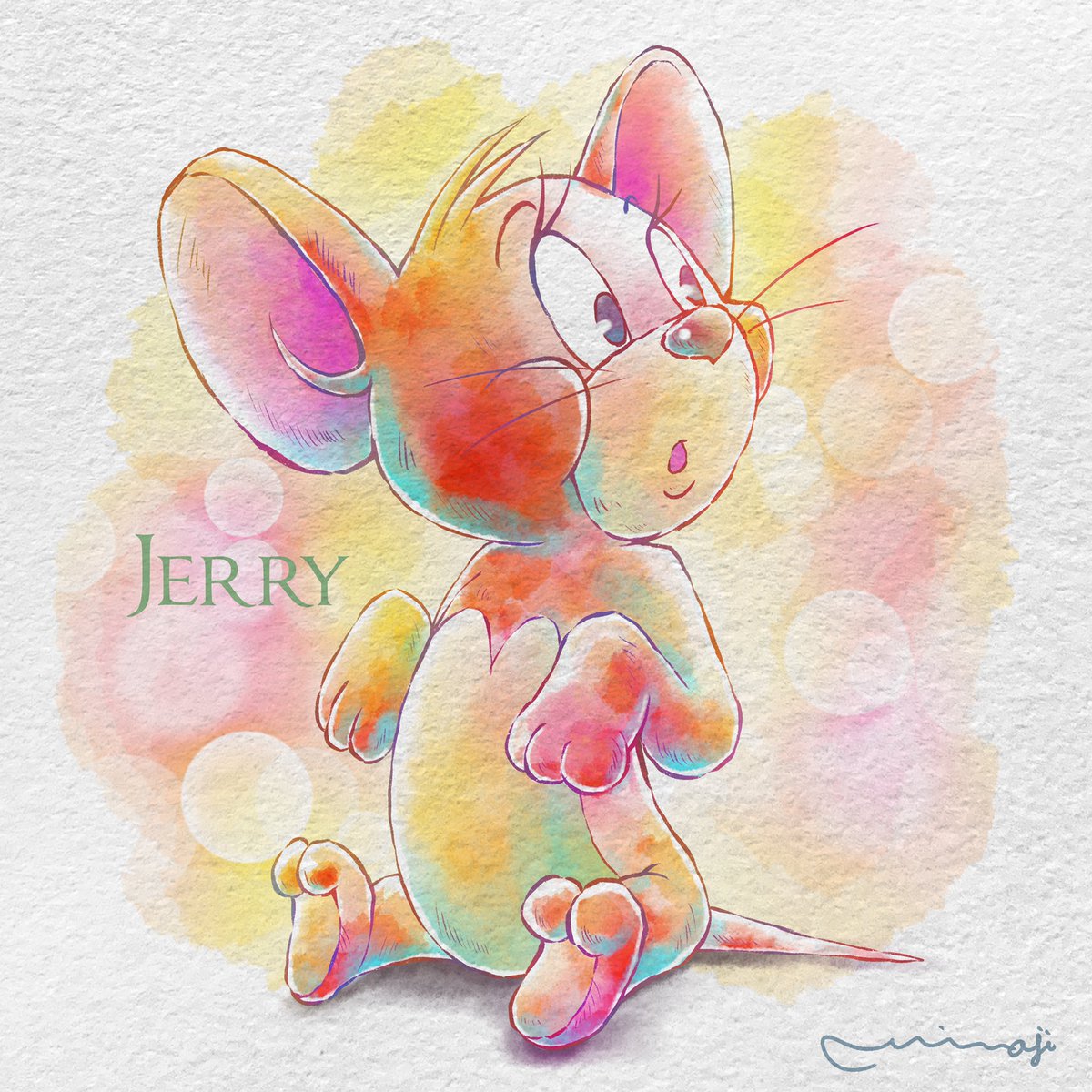 Miwajiアレンジでジェリーを描きました まつ毛がとっても可愛いジェリーに Miwaji のイラスト