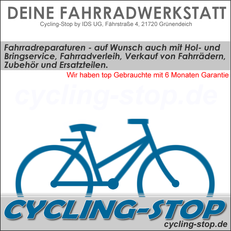 Cycling-Stop by IDS UG, Fährstraße 4, 21720 Grünendeich #altesland #alteslanderleben #CyclingStop #Dollern #Elbe #Fahrradersatzteile #fahrradperleanderelbe #Fahrradreparaturen #fahrradverkauf #Fahrradverleih #Fahrradzubehör #Gebrauchträder #Grünendeich

cycling-stop.de