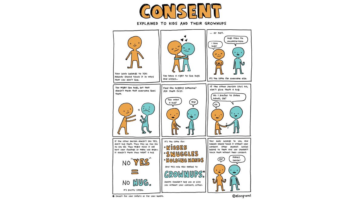 We love this brilliant poster, by artist @EliseGravel. 

One to share!

@imaranottingham
@nspcc
@equationorg

#consentculture