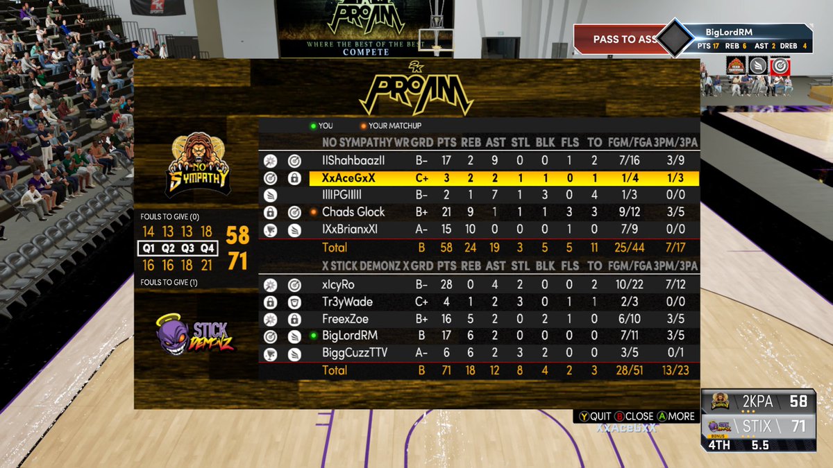 Ggs <a href="/NoSympathy___/">No Symp</a>  in @WRproamleague open we move on to rd 3   <a href="/RankEm_/">RankEm</a>  @youFamousEnough  <a href="/2kCompGames/">Jelani Mitchell</a>